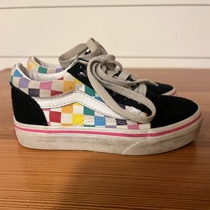 Vans Kids Old Skool Checkerboard Shoes - size 11